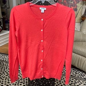 Old Navy orange LS button down cardigan Small